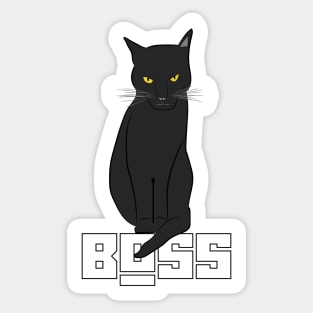 Black Cat Boss Sticker